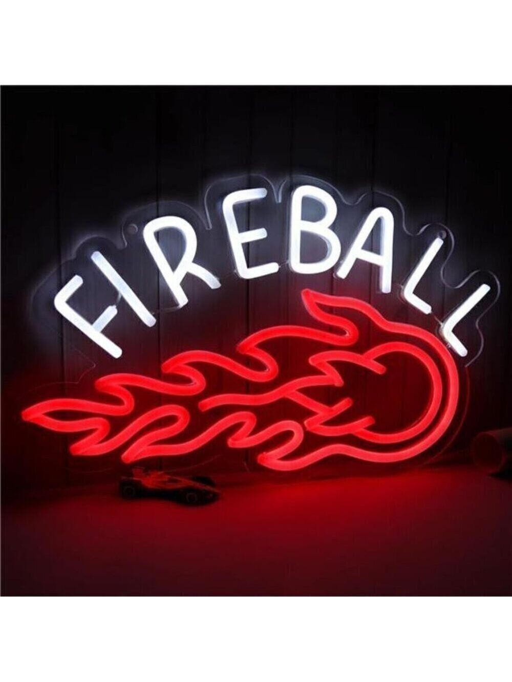 FIREBALL Whiskey Neon Sign,LED Light 17x10 Decorative Home Bar Store Party Decor